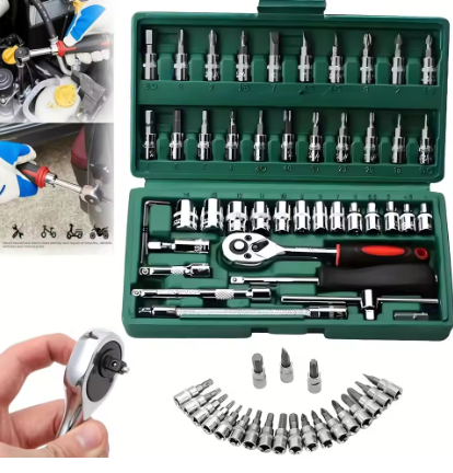 Car Accessories Workshop - 46pc Drive Socket Set 1/4 inch