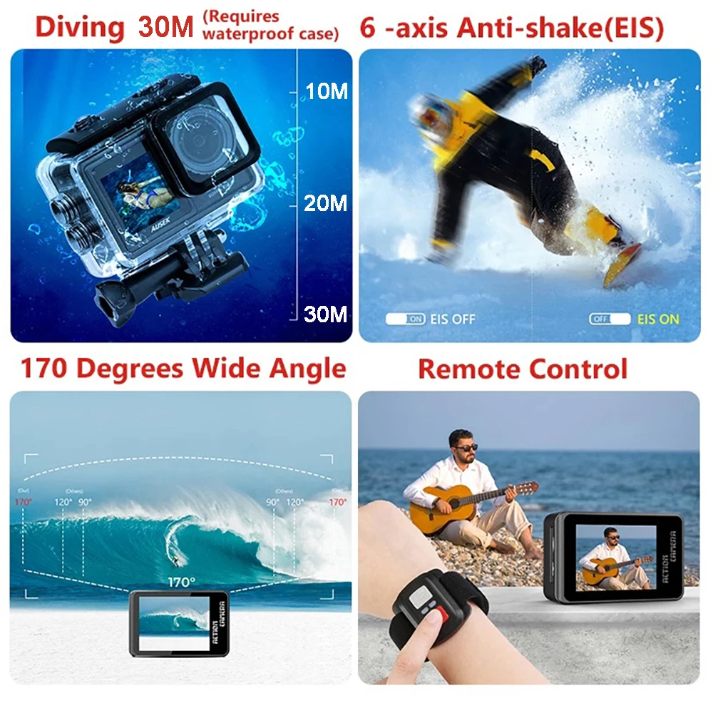 AUSEK M81TR Action Camera 5K 4 - Car Accessories Online 评论和价格