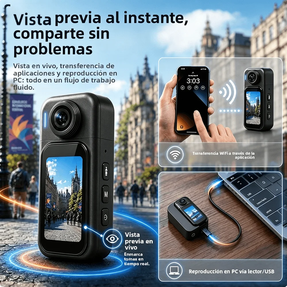 4K/1080P Mini WiFi Body Vlog C - Car Accessories Online 评论和价格