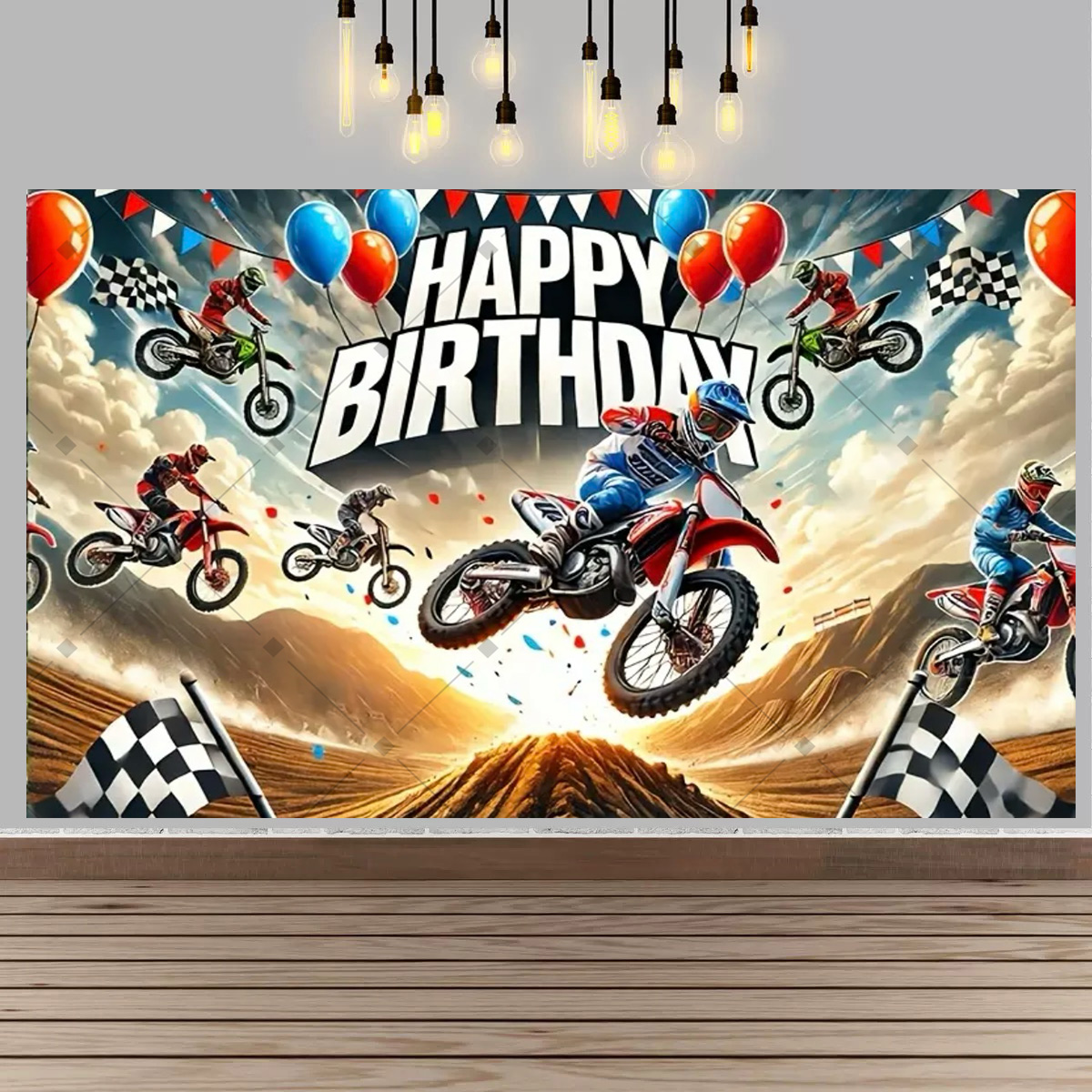 Motocross Dirt Bike Party Back - Car Accessories Banner 评论和价格