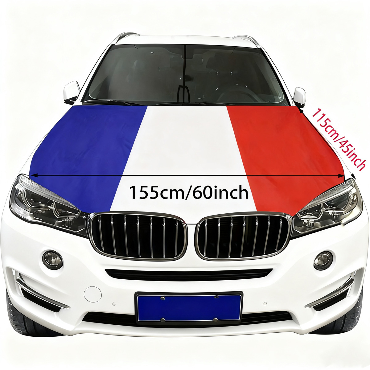 France Hood Flag Cover 155 Cm  - Car Accessories Banner 评论和价格