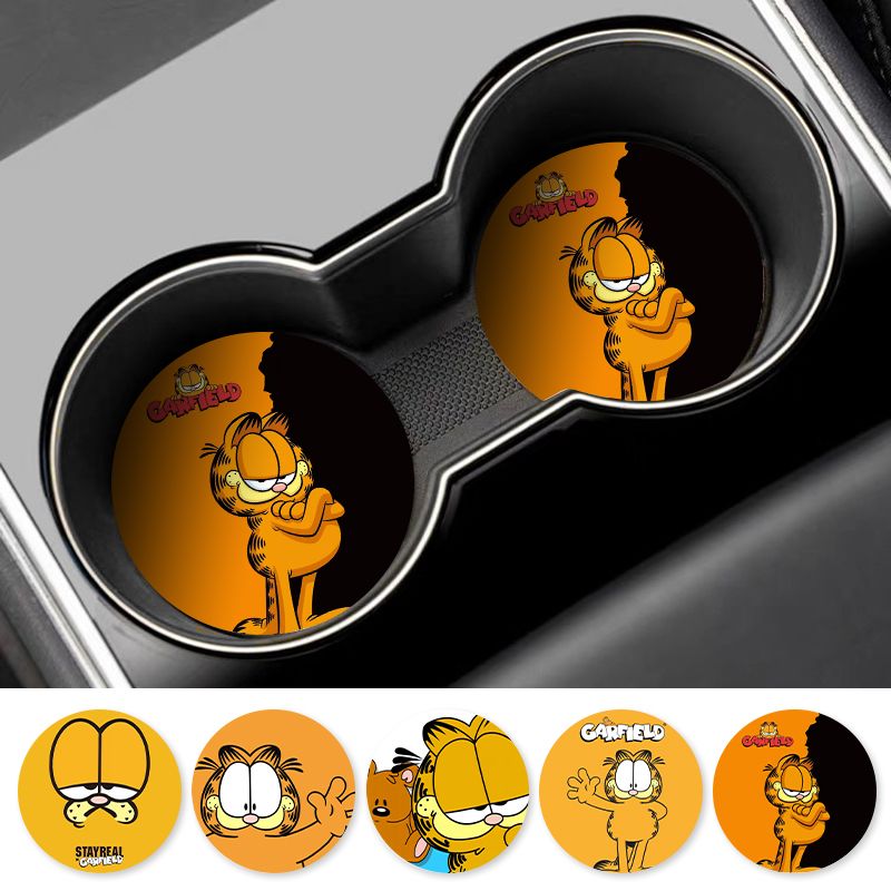 Cartoon Garfield Car Cup Coast - Car Accessories Workshop 评论和价格