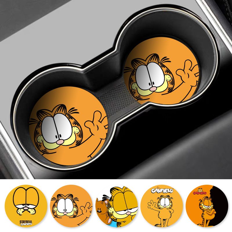 Cartoon Garfield Car Cup Coast - Car Accessories Workshop 评论和价格