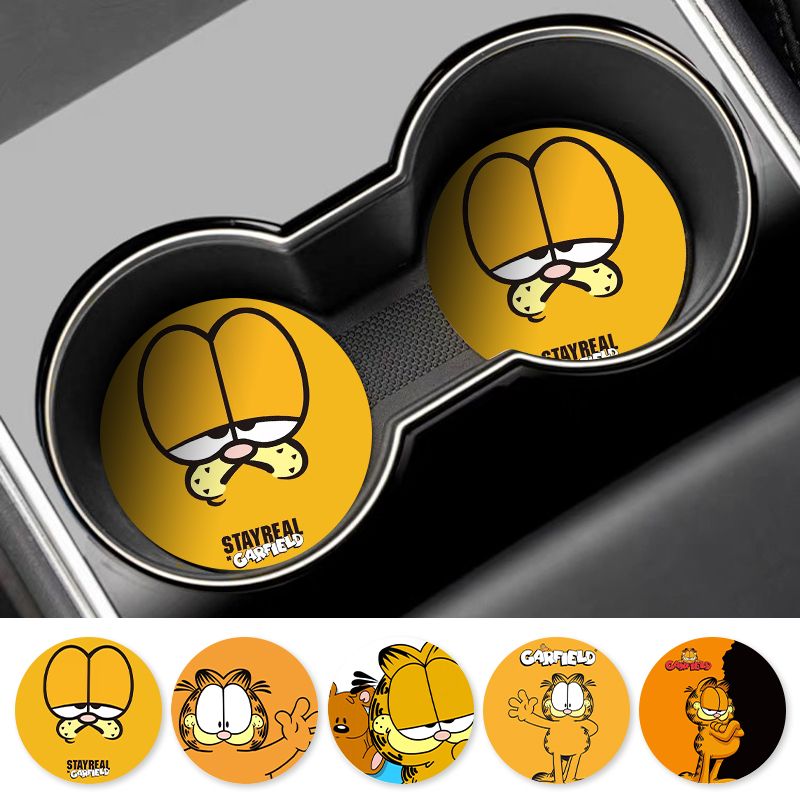 Cartoon Garfield Car Cup Coast - Car Accessories Workshop 评论和价格