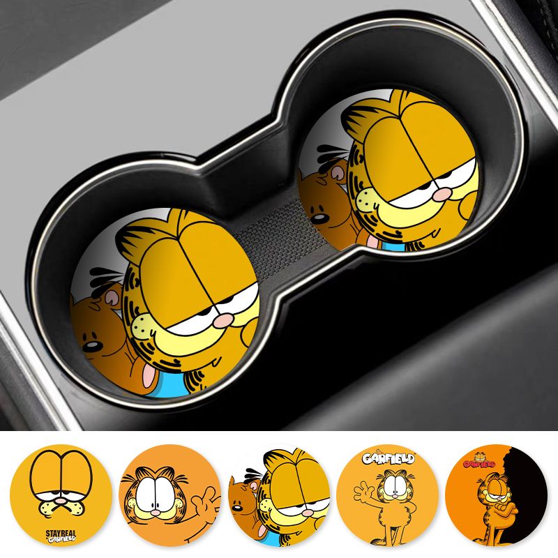 Cartoon Garfield Car Cup Coast - Car Accessories Workshop 评论和价格