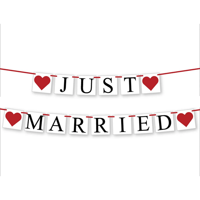 JUST MARRIED Wedding Banner Se - Car Accessories Banner 评论和价格