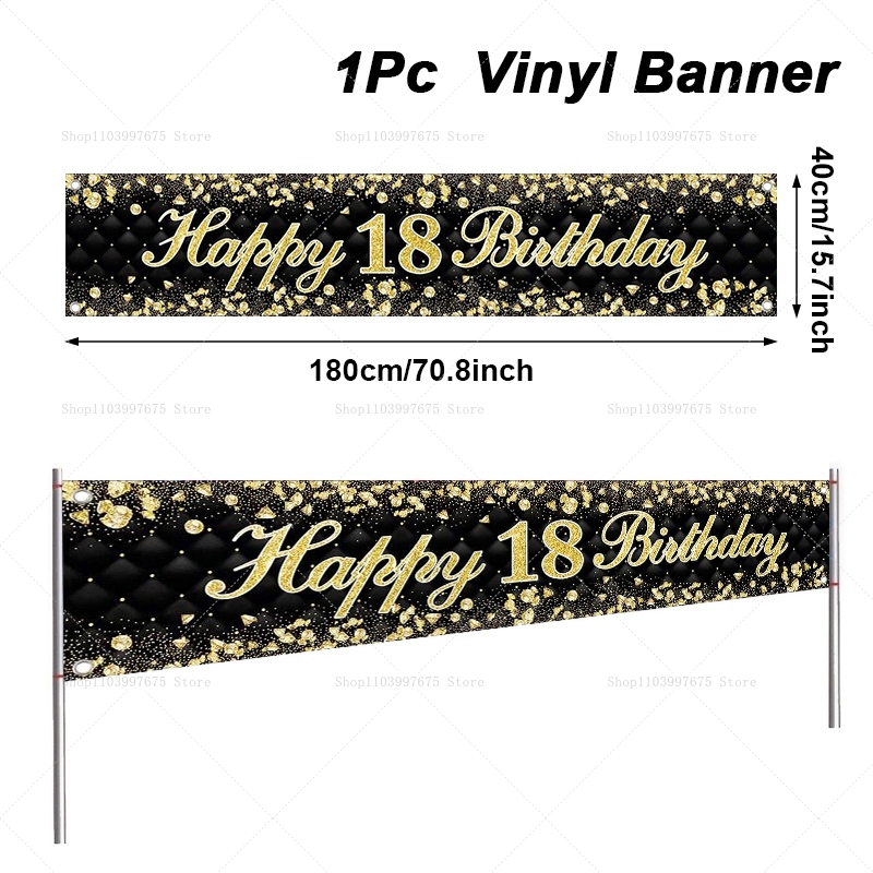 Happy 18th Birthday Banner Dec - Car Accessories Banner 评论和价格