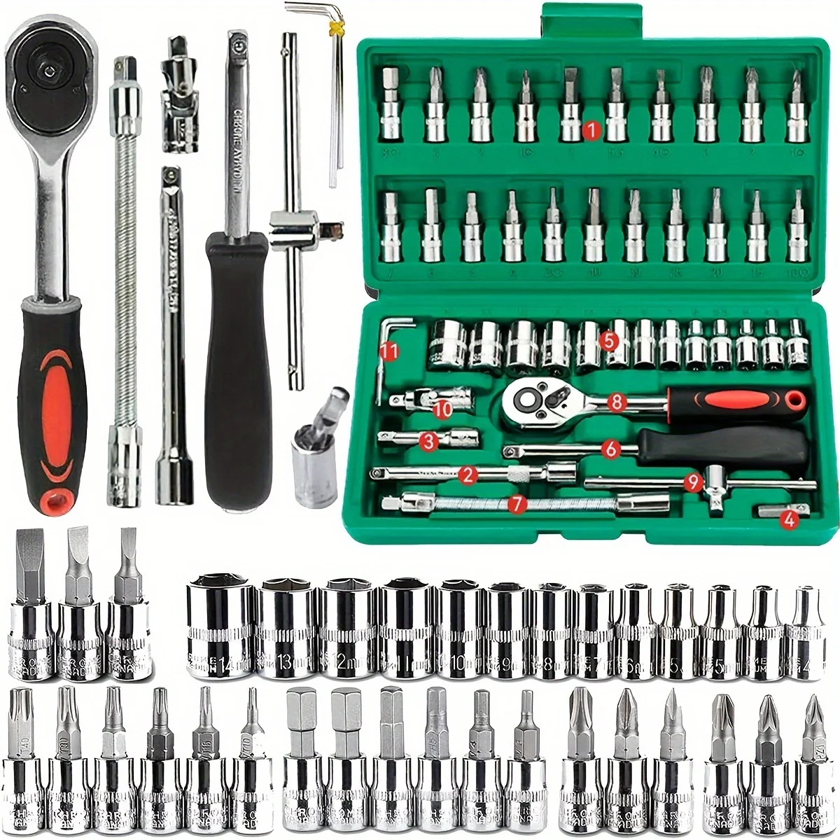 46pc Drive Socket Set 1/4 inch - Car Accessories Workshop 评论和价格