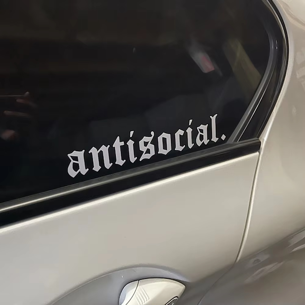 1pc Antisocial Car Sticker Win - Car Accessories Banner 评论和价格