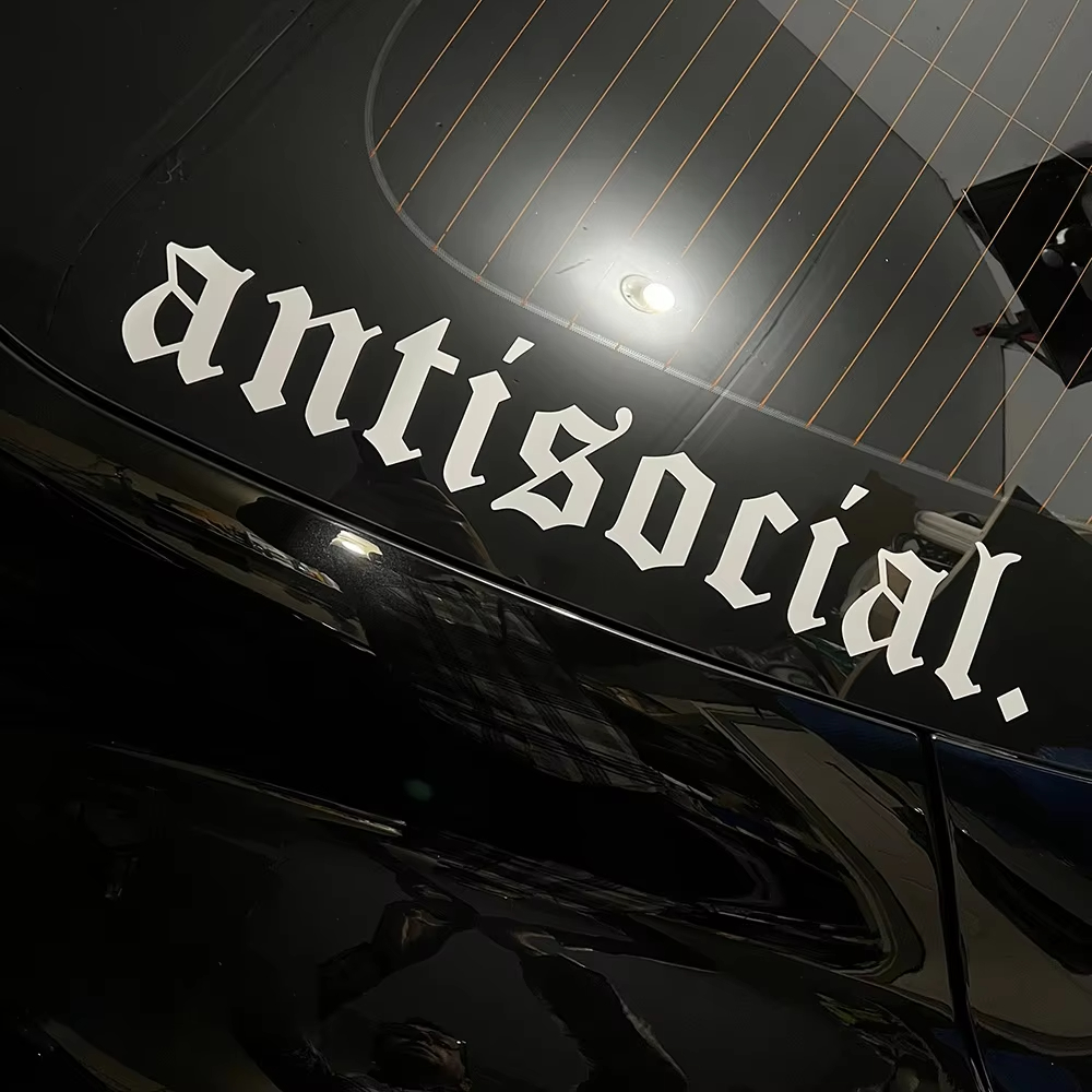 1pc Antisocial Car Sticker Win - Car Accessories Banner 评论和价格