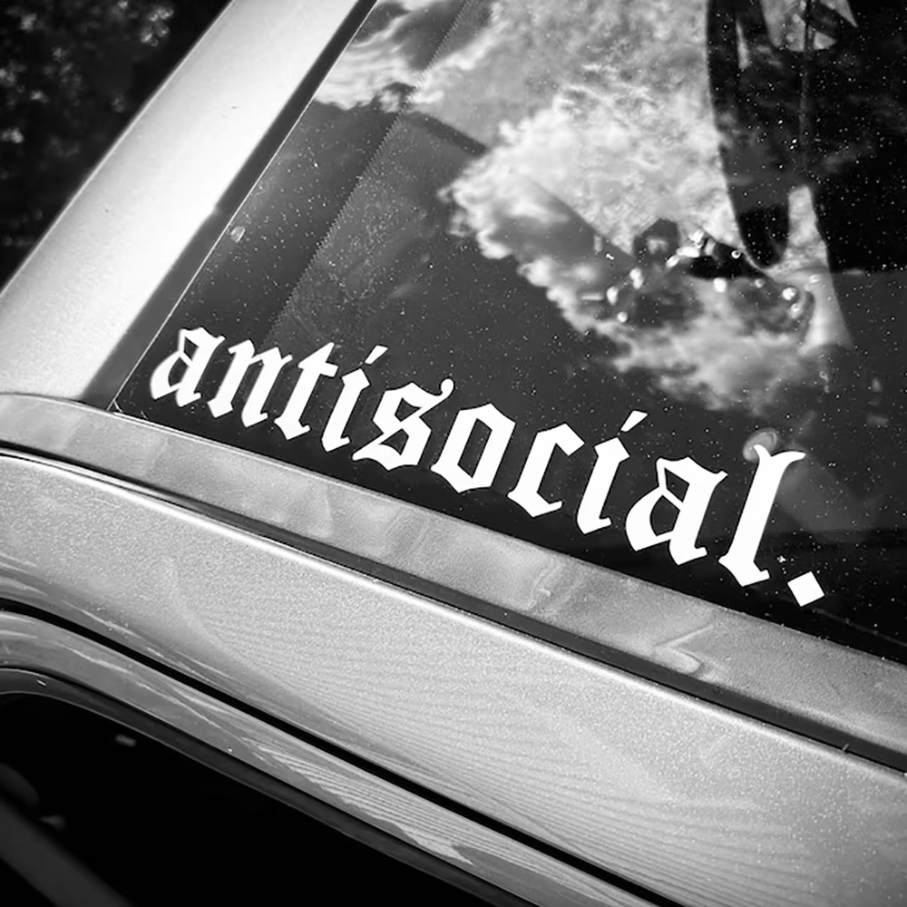1pc Antisocial Car Sticker Win - Car Accessories Banner 评论和价格