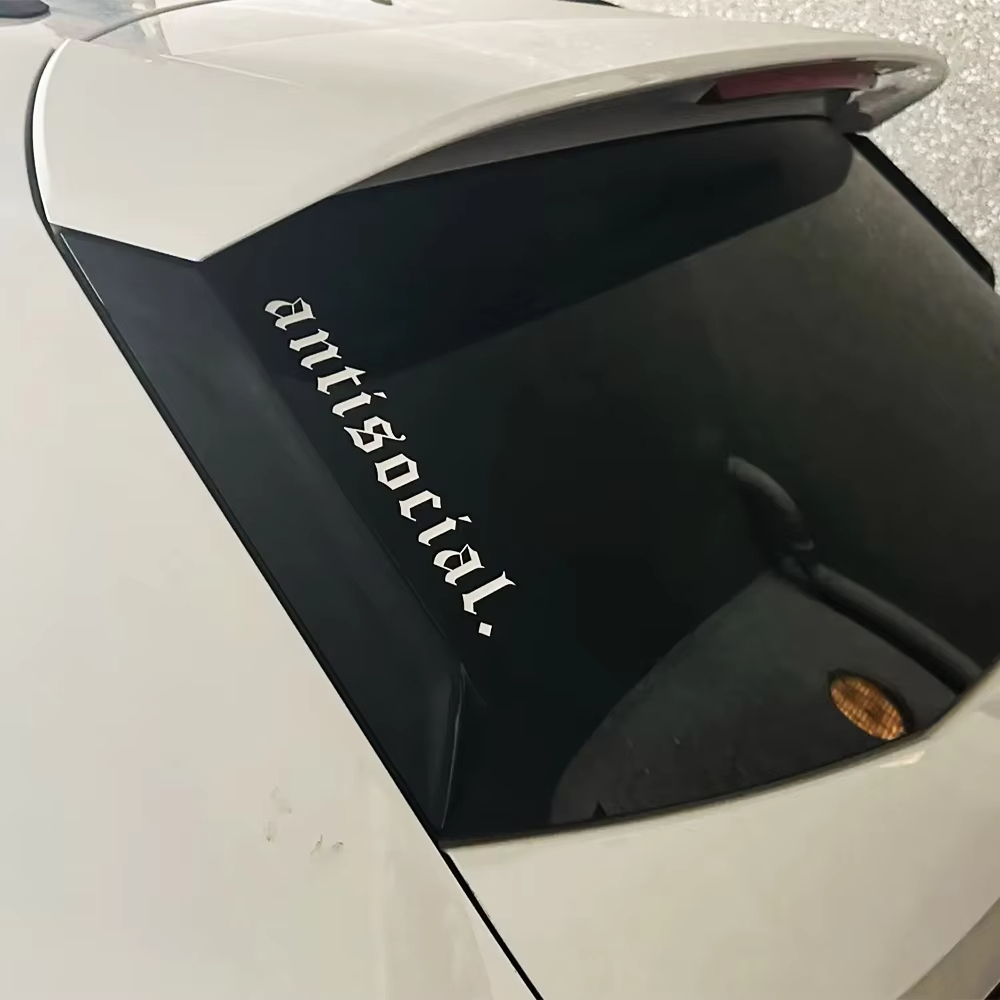 1pc Antisocial Car Sticker Win - Car Accessories Banner 评论和价格